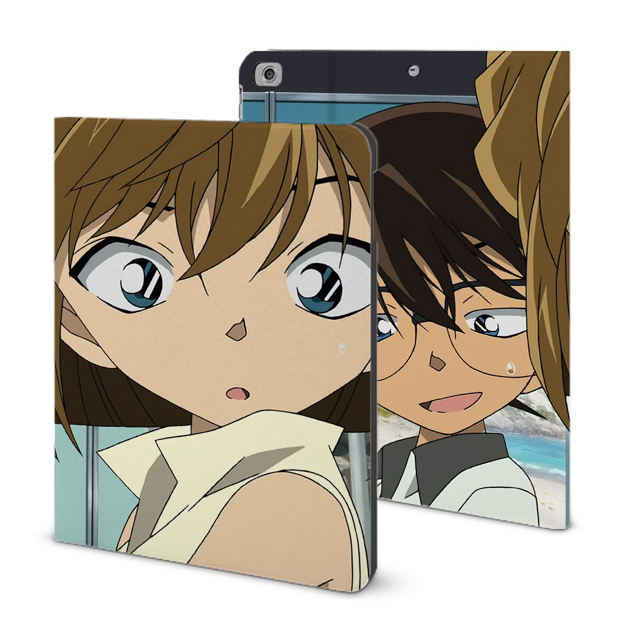 （画像用） 名探偵コナン Detective Conan IPad ケース ブック型 PUレザー TPU 耐衝撃 軽量 薄型 ペン収納なし 全面保護 IPad 各モデル対応